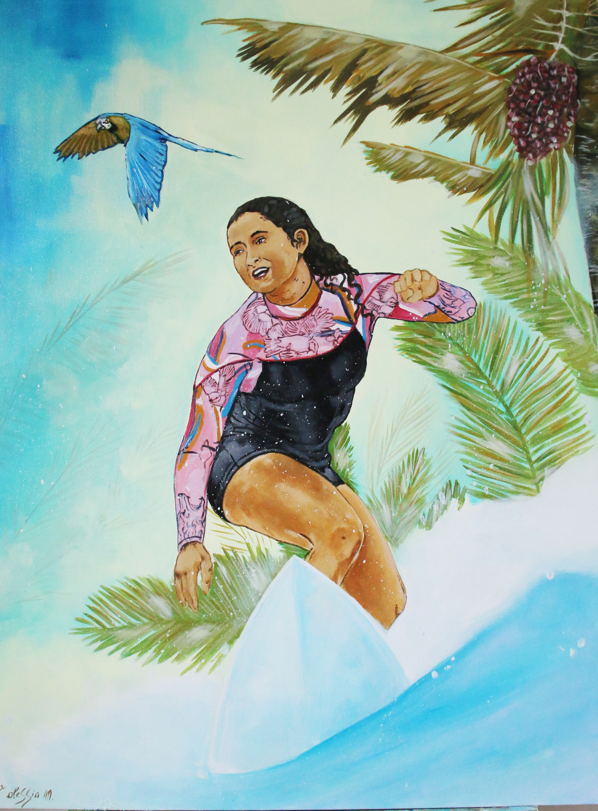 Island vibe, acrylic painting, 60 × 80 cm, from the Surfing collection, by Alessia Martuscelli