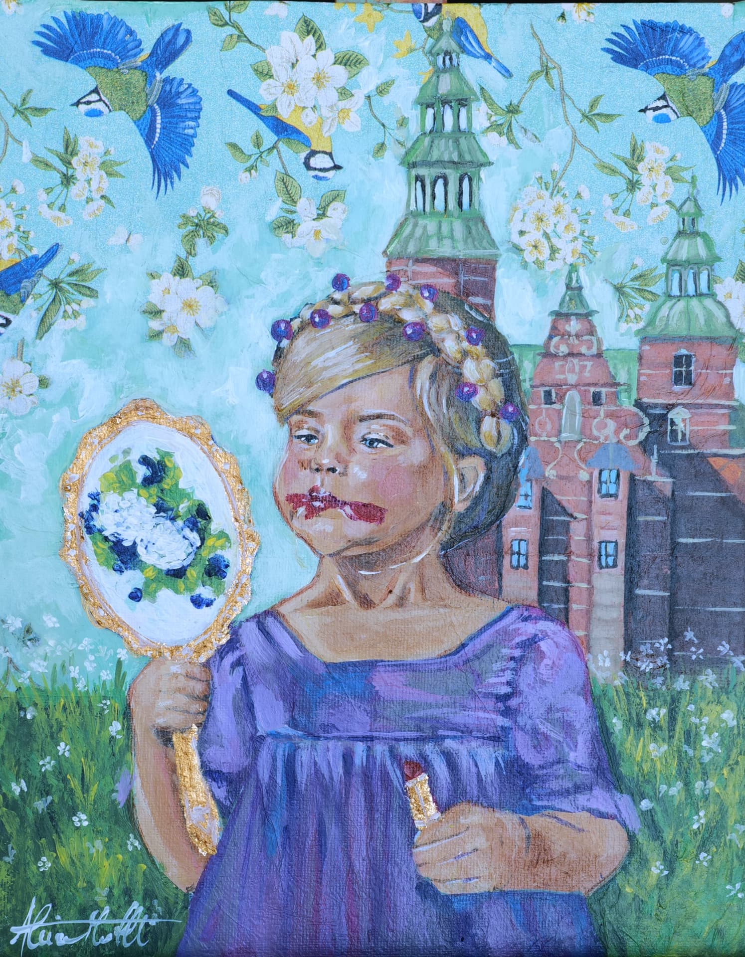 A princess...one day, acrylic painting, 24 × 30 cm, by Alessia Martuscelli