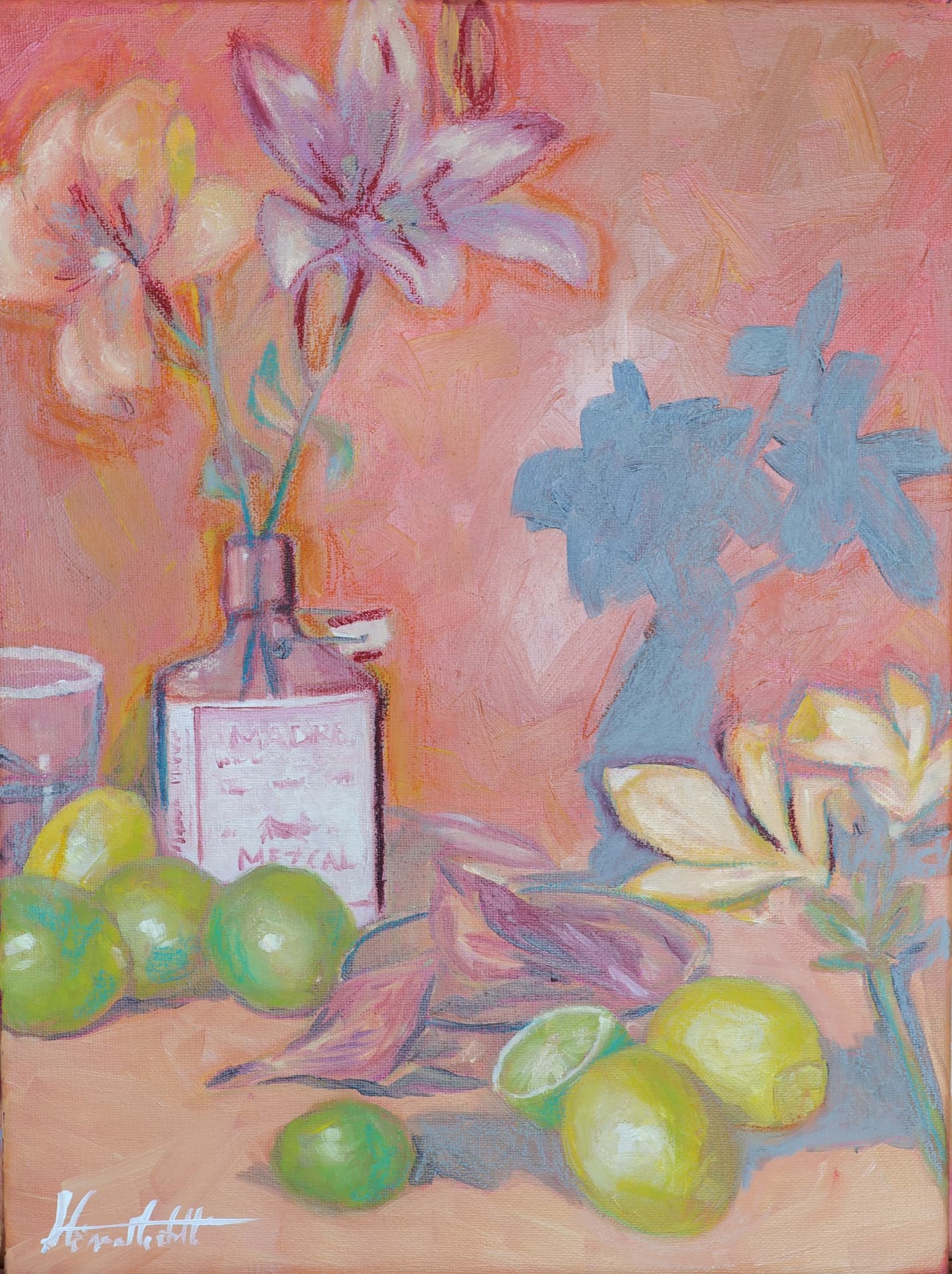 Madre Mezcal, oil painting, 30 × 40 cm, from the Mediterrean Still Life collection, by Alessia Martuscelli