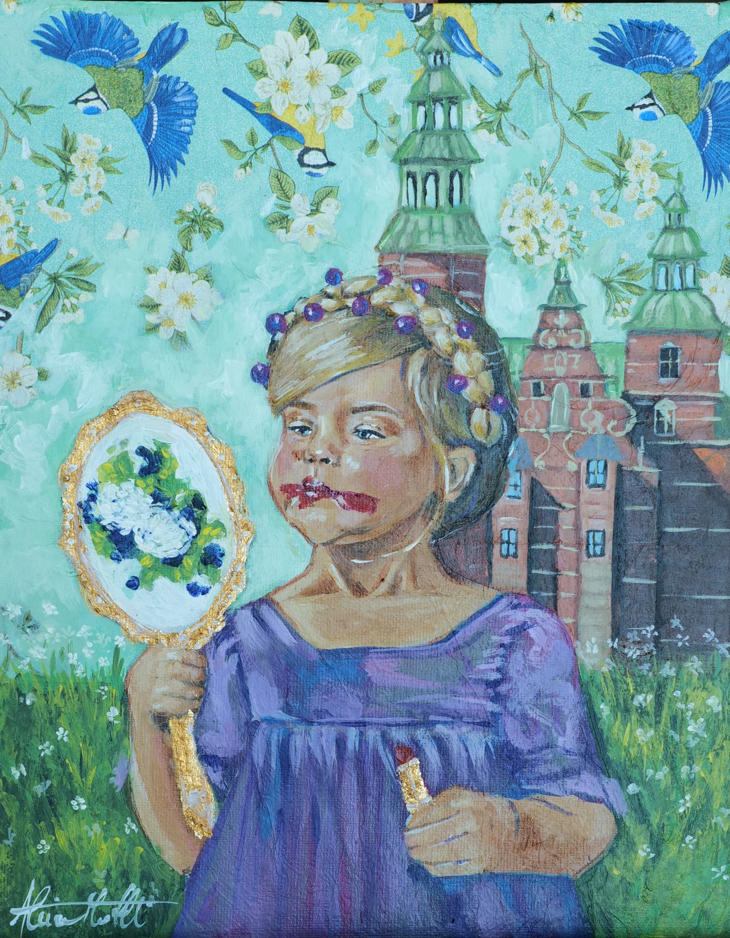 A princess...one day, acrylic painting, 24 × 30 cm, by Alessia Martuscelli