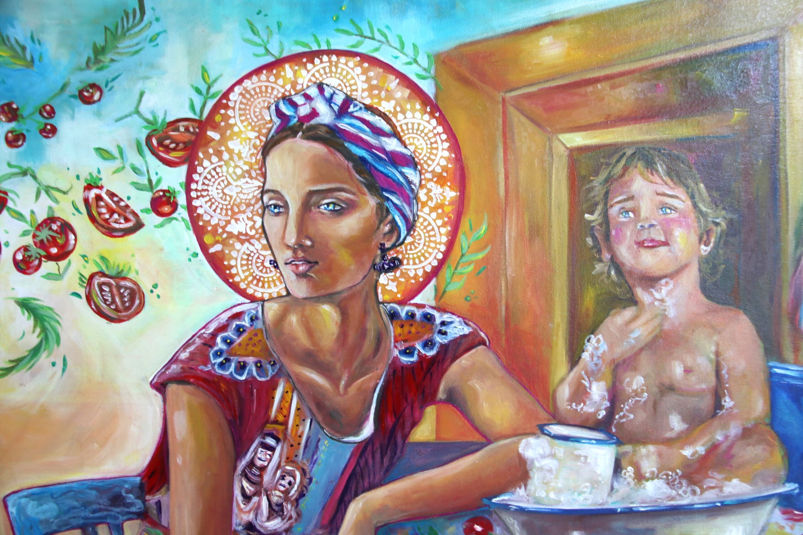 Portami Via Con Te – 80 × 80 cm Figurative Painting - Image 2