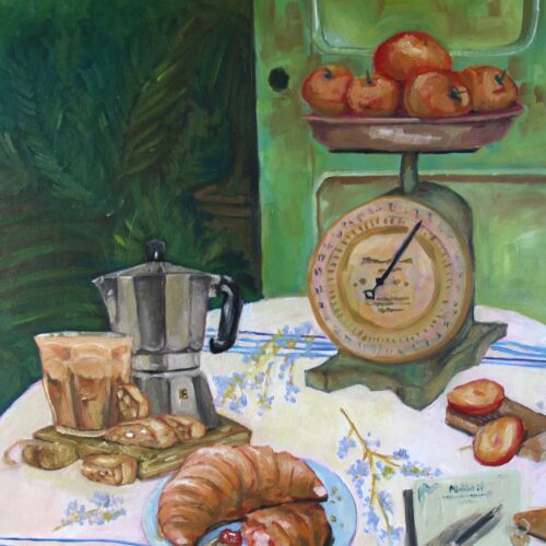 Breakfast and Morning Things – 50 × 70 cm Breakfast Still Life Painting